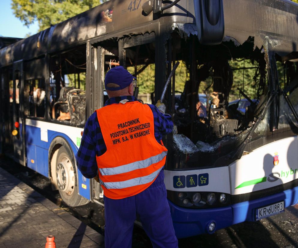 Pożar autobusu MPK w Krakowie