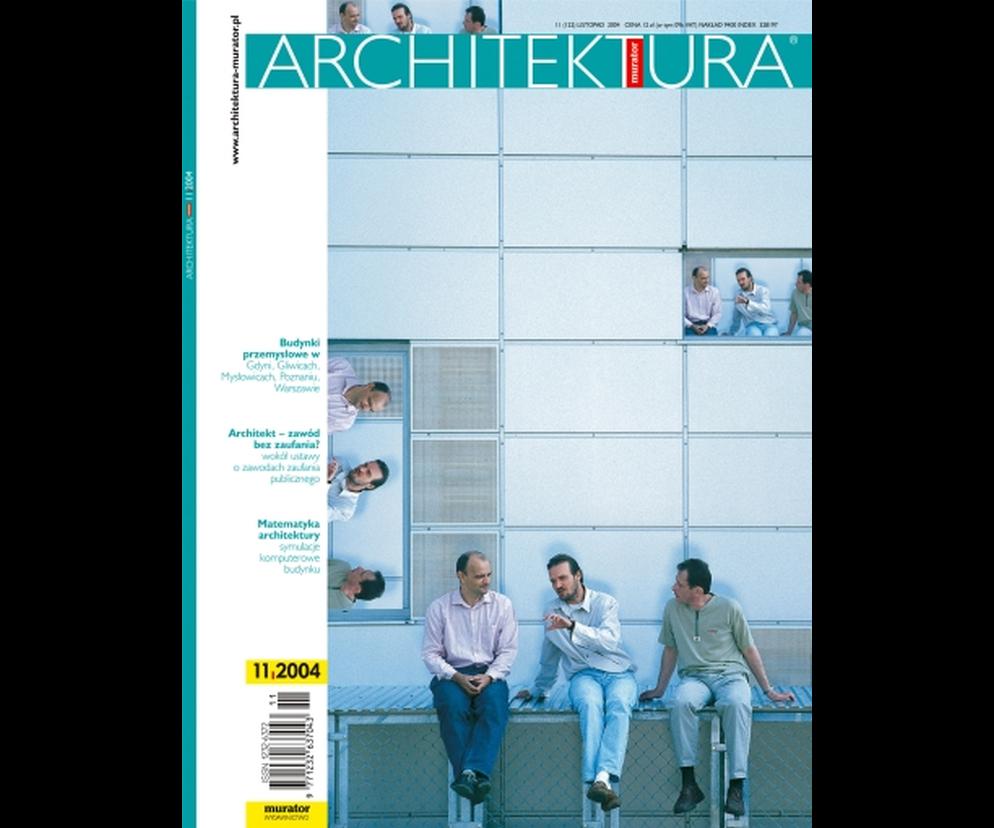 Okładka Miesięcznik Architektura 11/2004