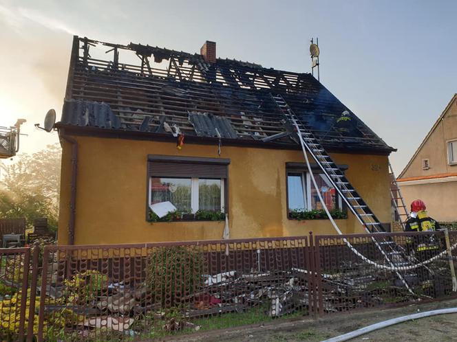 Pożar domu jednorodzinnego w Jarocinie