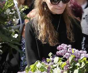 Agata Buzek na pogrzebie