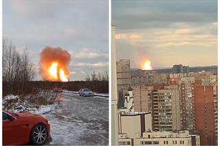 Potężny pożar pod Petersburgiem. Słup ognia widoczny z kilku kilometrów [WIDEO]