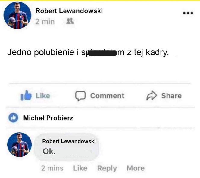 Najlepsze memy o Lewandowskim i Probierzu. Internauci nie zawiedli 