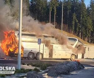 Zakopianka: pożar autobusu
