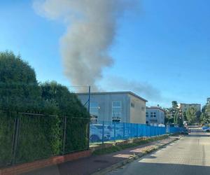 Pożar hali produkcyjnej w Nowinach koło Kielc