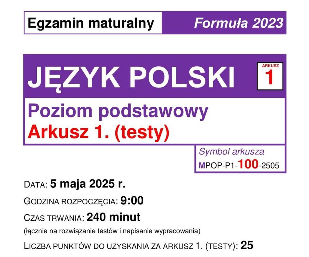 Matura polski 2025 - ARKUSZ CKE, ODPOWIEDZI, ZADANIA, DO POBRANIA [5.05.2025]