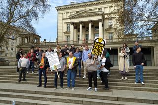 Kierowcy na aplikację strajkowali w centrum Poznania