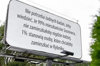 Sosnowiec i Rybnik w świetny sposób parodiują billboardy fundacji Kornice