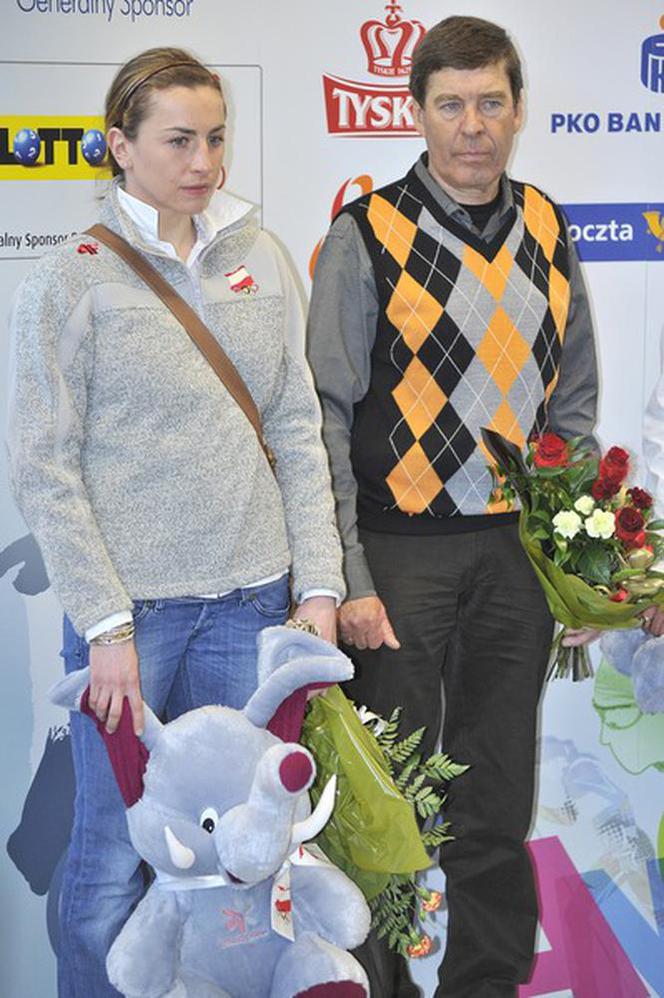 Justyna Kowalczyk z trenerem Wierietielnym