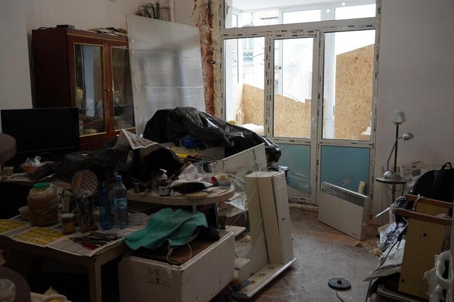 Zniszczenia po wybuchu w mieszkaniu Yuriya - Charków