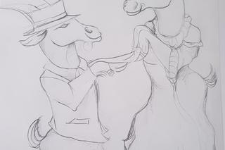 Szkice rzeźb nowych lubelskich koziołków