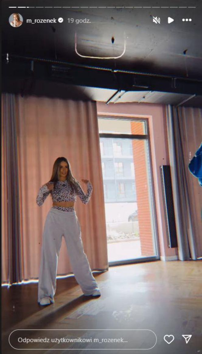 Małgorzata Rozenek-Majdan ćwiczy kocie ruchy na parkiecie. Na razie bardziej lwiątko niż pantera!