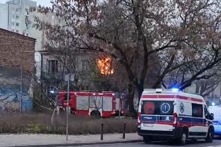 Warszawa. Pożar pustostanu na Targówku