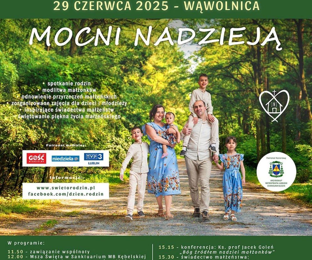 Plakat zapowiadający III Dzień Rodzin Archidiecezji Lubelskiej