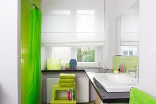 Łazienka w kolorze soczystej zieleni