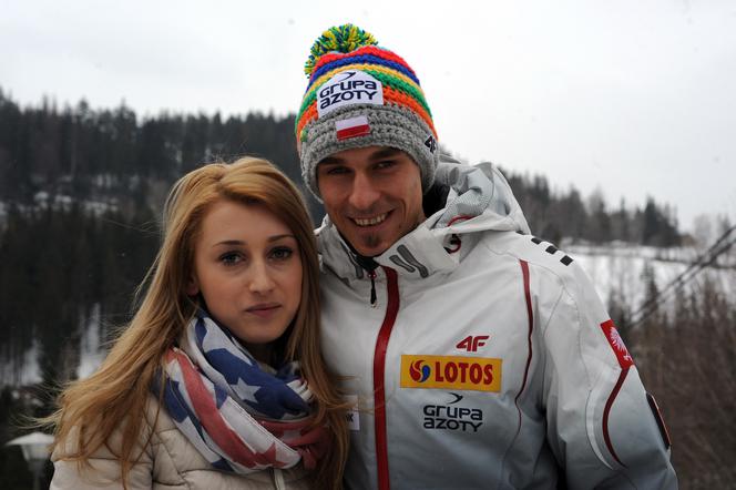 Piotr Żyła z żoną Justyną - zdjęcie z 2013 roku