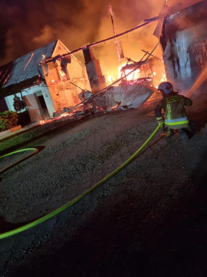 Pożar budynków w Kuźnicy Starej