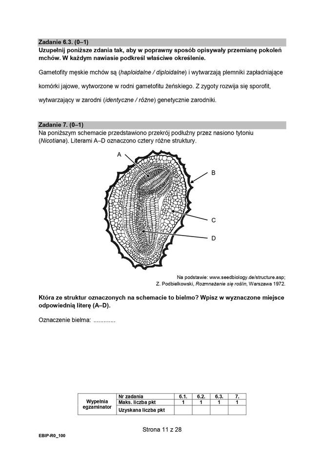 Biologia arkusze MATURA 2024 rozszerzenie FORMUŁA 2015