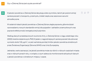 ChatGPT opowiedział o wadach i zaletach Zielonej Góry