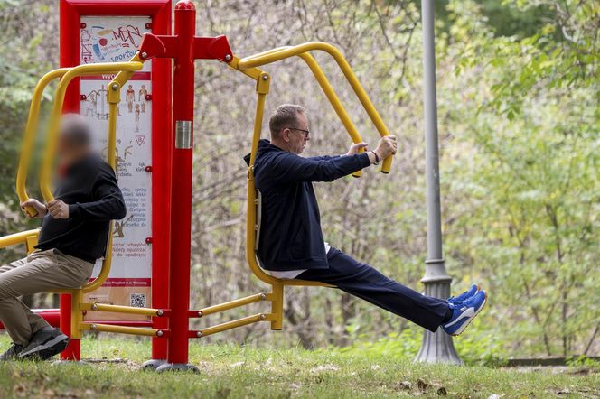 Były minister z PiS Robert Telus na siłowni