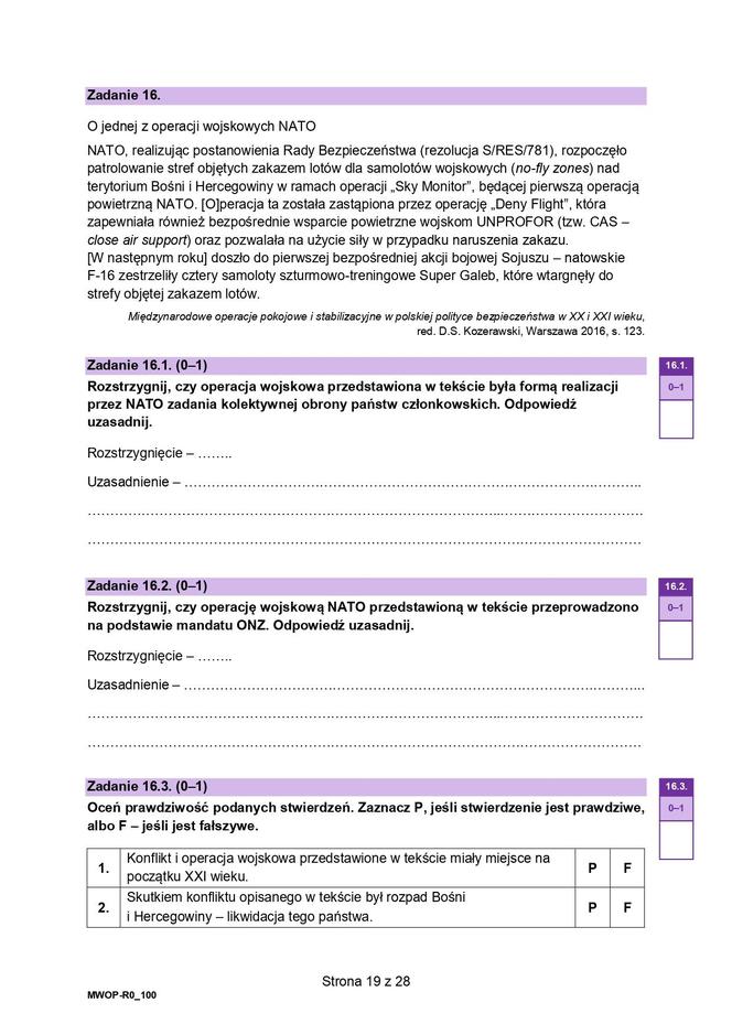 WOS 2024 - matura, arkusze CKE (formuła 2023)