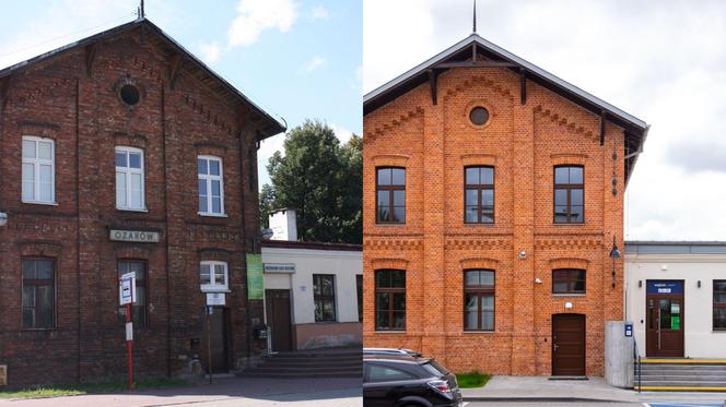 Stacja kolejowa w Ożarowie Mazowieckim: widok przed i po
