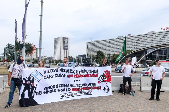 Protesty przed Polska - Izrael na Eurobasket 2025
