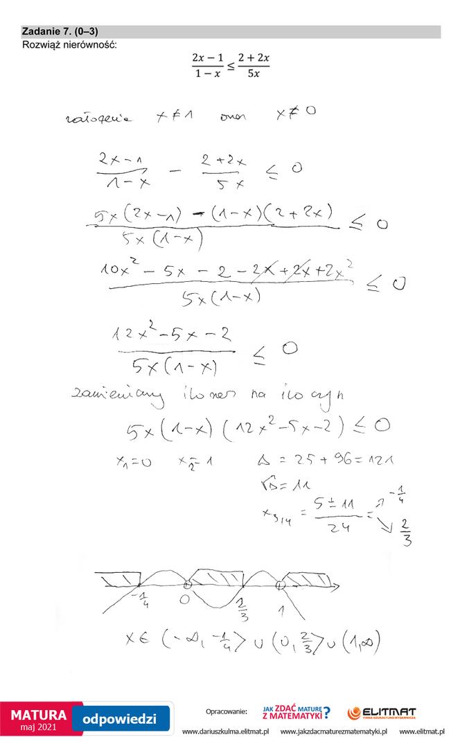 Matura 2021: Matematyka, poziom rozszerzony. Rozwiązania zadań i odpowiedzi od nauczyciela matematyki