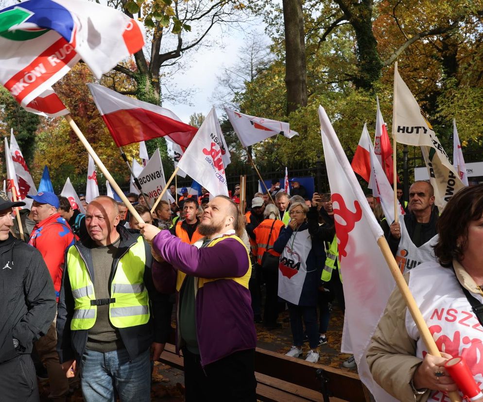 Protest hutników w Warszawie (23.10.2024)