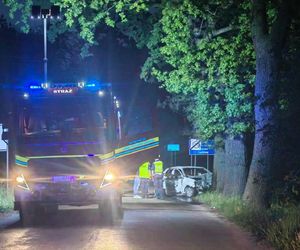 Volkswagen wbił się w drzewo! Kierowca nie miał szans