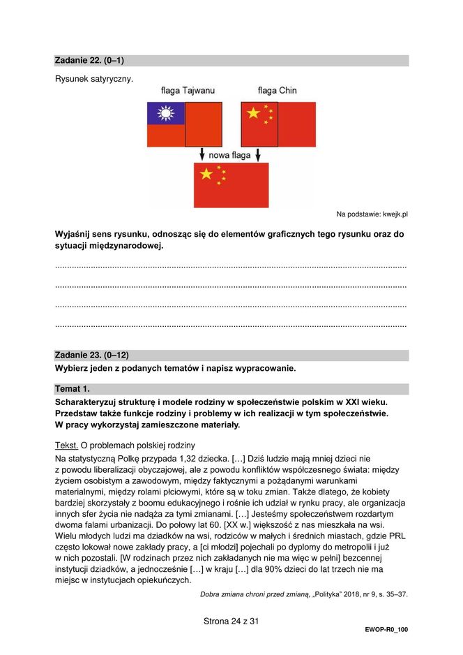 Matura 2025: WOS poziom rozszerzony 13.05.2025. ARKUSZE CKE [Formuła 2015]	