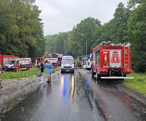 Wypadek w pobliżu Konotopu  - autobus z tirem 