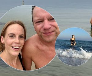 Woda zimna, ale miłość gorąca. Maciej Stuhr z żoną rozpoczęli sezon na morsowanie