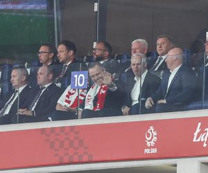 Karol Nawrocki i Kacper Meyna na meczu Polska - Finlandia
