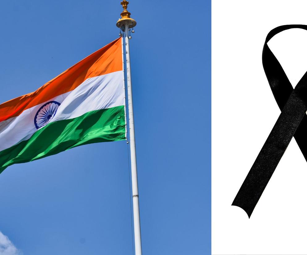 Żałoba narodowa w Indiach. Flagi opuszczono do połowy masztów