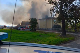 Płonie hala spawalnicza w Czeluścinie niedaleko Gostynia w Wielkopolsce