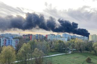 Potężny pożar hali produkcyjnej! Kłęby dymu widzoczne z kilkudziesięciu kilometrów! [ZDJĘCIA, NAGRANIE]