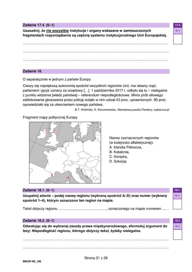 Matura 2024: WOS poziom rozszerzony, ODPOWIEDZI i ARKUSZE CKE do ściągnięcia NOWA FORMUŁA 2023