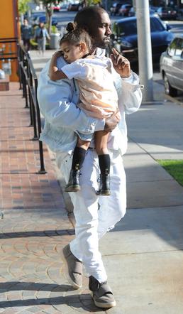 Kanye West i Kim Kardashian z małą North West