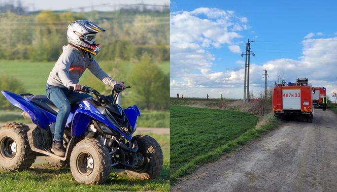 Stare Kotkowice. 11-letnie dziecko na quadzie wjechało pod pociąg. Dramat na przejeździe kolejowym! 