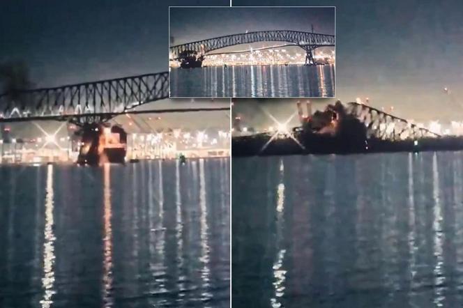 PILNE. Wielki most zawalił się po zderzeniu ze statkiem! Wielu ludzi i auta w wodzie
