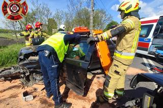 Groźny wypadek w Wieszowej. 69-latek zabrany do szpitala