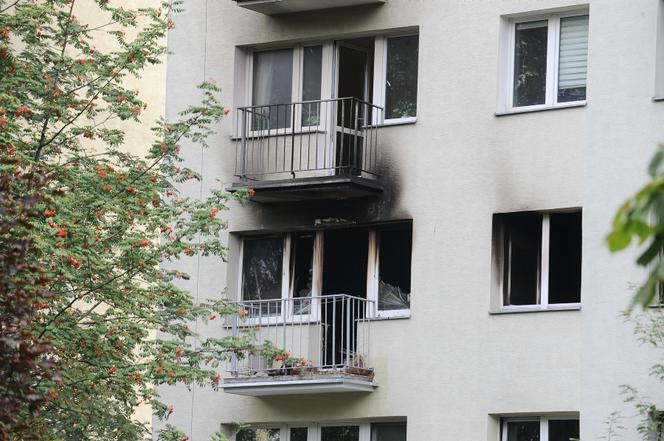 Pożar w bloku na Stegnach 