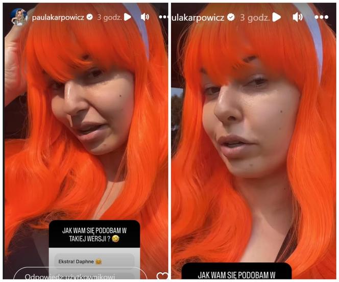 Paula Karpowicz w rudych włosach, czyli wykapana Daphne ze “Scooby Doo”
