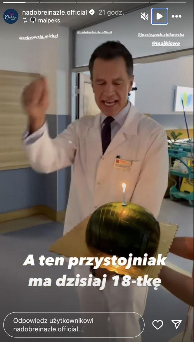 Na dobre i na złe na planie. Falkowicz (Michał Żebrowski)