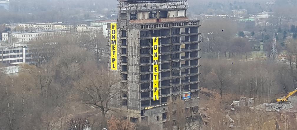 Wyburzanie Szkieletora w Sosnowcu