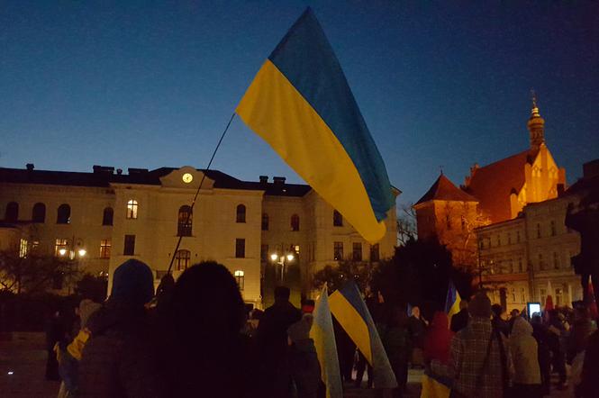 Bydgoszcz. Protest przeciwko wojnie w Ukrainie