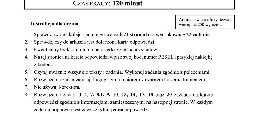Egzamin ósmoklasisty z języka polskiego. Arkusze CKE 2019
