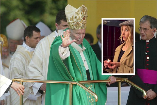 Ida Nowakowska relacjonuje wizytę w kościele. Smutna, poważna mina