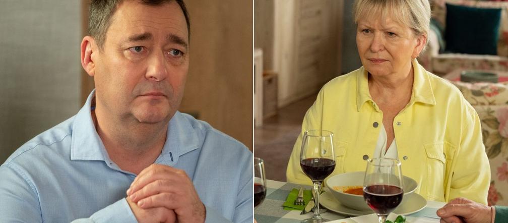 Barwy szczęścia odc. 2682. Basia (Sławomira Łozińska), Artur Chowański (Jacek Rozenek)