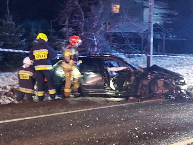 wypadek w Parszowie 11.02.2022